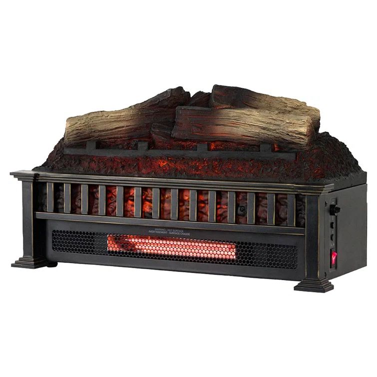 Country Living Infrared Electric Log Set Heater - Faux Logs Insert with Flickering Flames