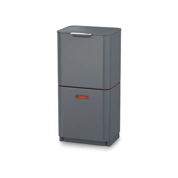 Graphite Dual Compartment Kitchen Trash and Recycling Bin