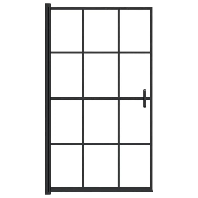 Black Aluminum and Glass Framed Rectangle Shower Enclosure