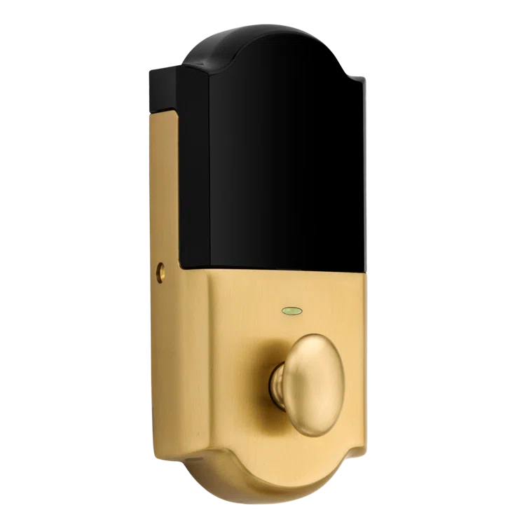 Lifetime Satin Brass Smart Electronic Deadbolt with Wi-Fi and Z-Wave