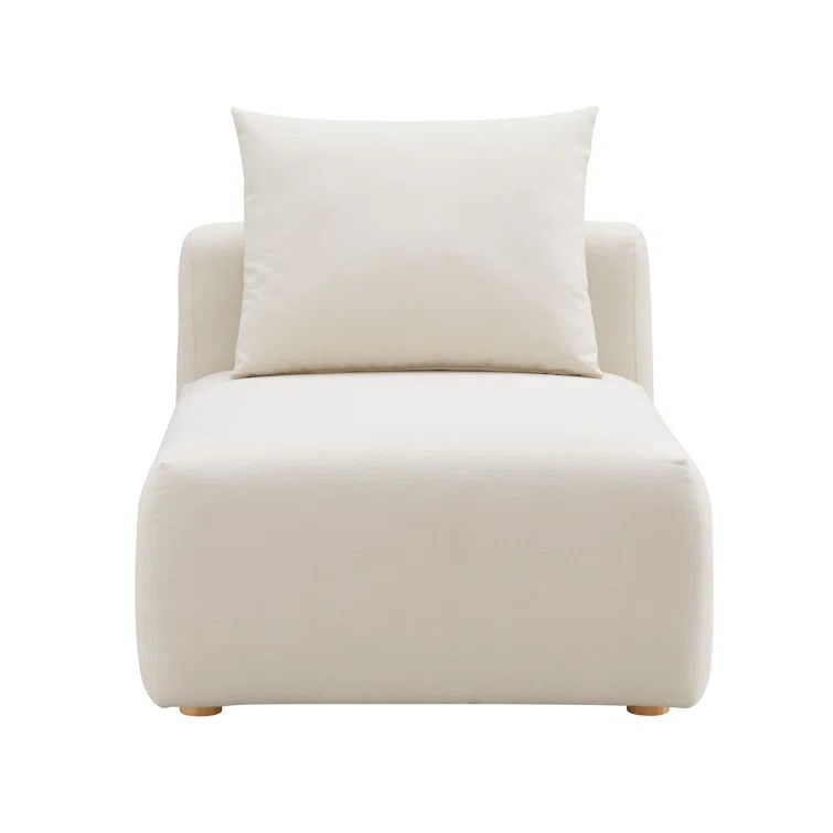 Cream Linen Modular Armless Slipper Chair