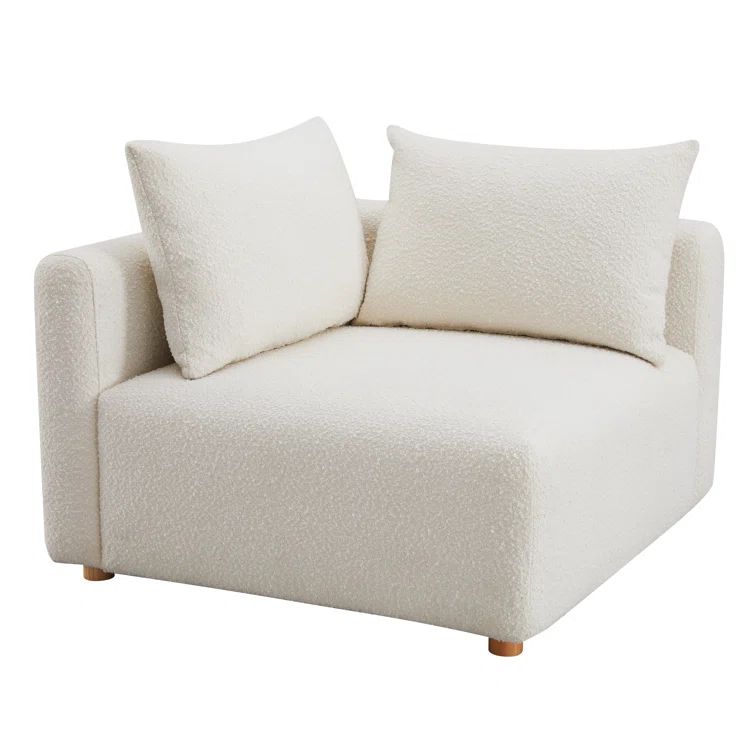 Cream Boucle Modular Corner Armchair
