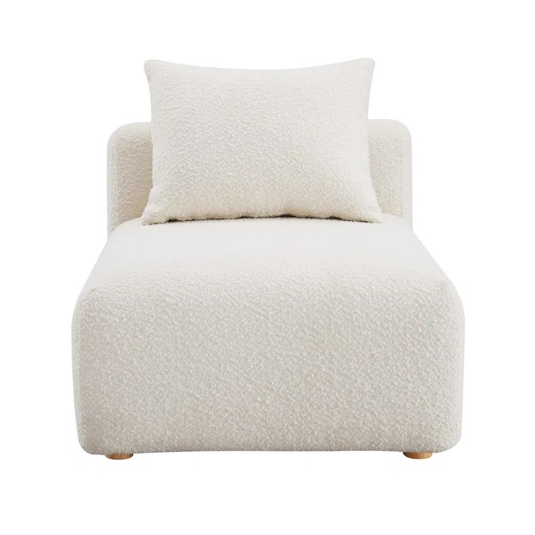 Cream Boucle Modular Armless Slipper Chair