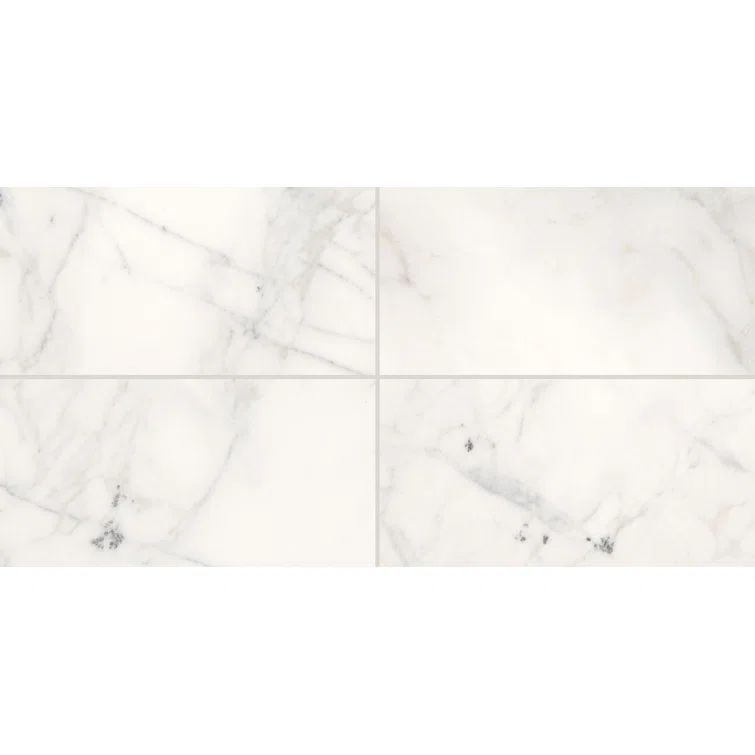 Venetian Calacatta Gray Marble Look Mosaic Wall and Floor Tile