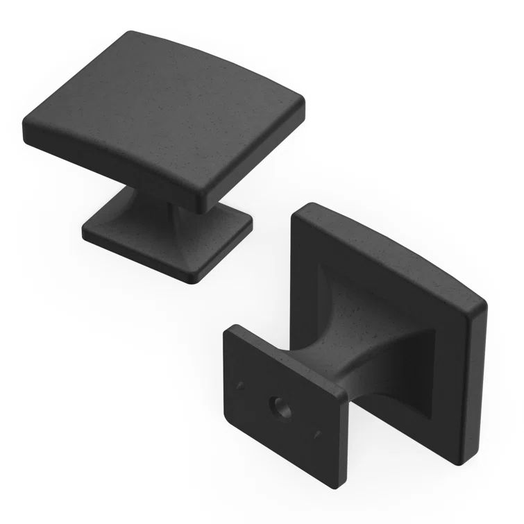Black Iron Rectangular Modern Farmhouse Cabinet Knob