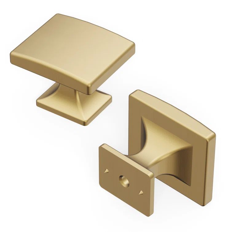 Champagne Bronze Square Cabinet Knob with Mounting Hardware