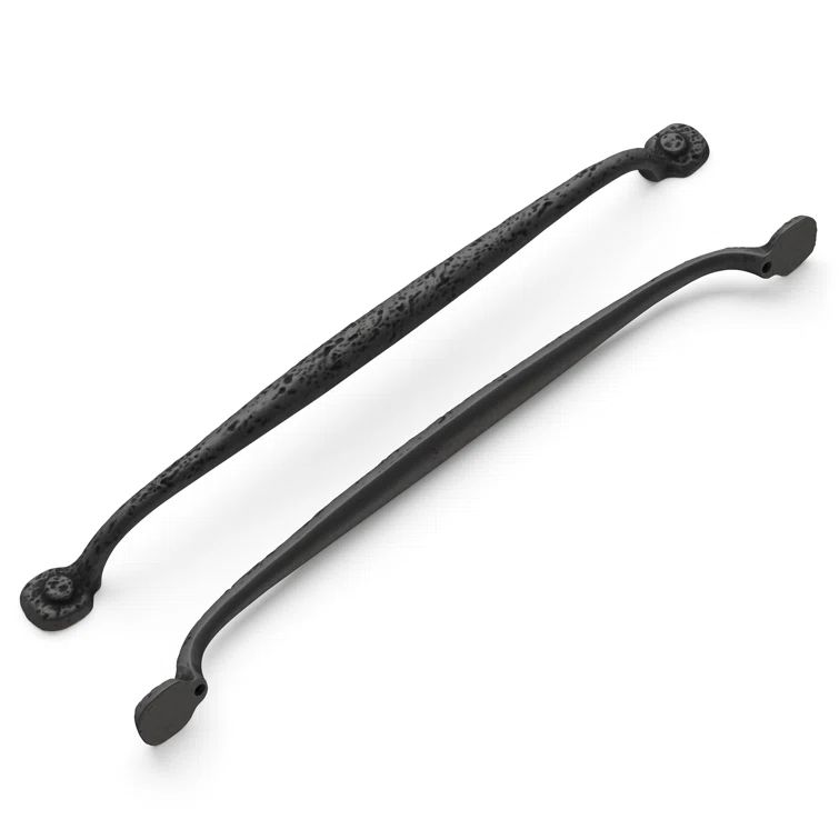Black Iron 12" Rustic Cabinet Handles, 5-Pack