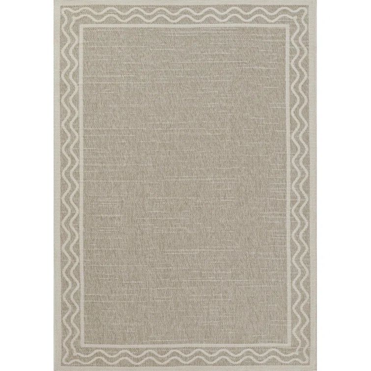 Gray Diamond Pattern Rectangular Wool Blend Rug