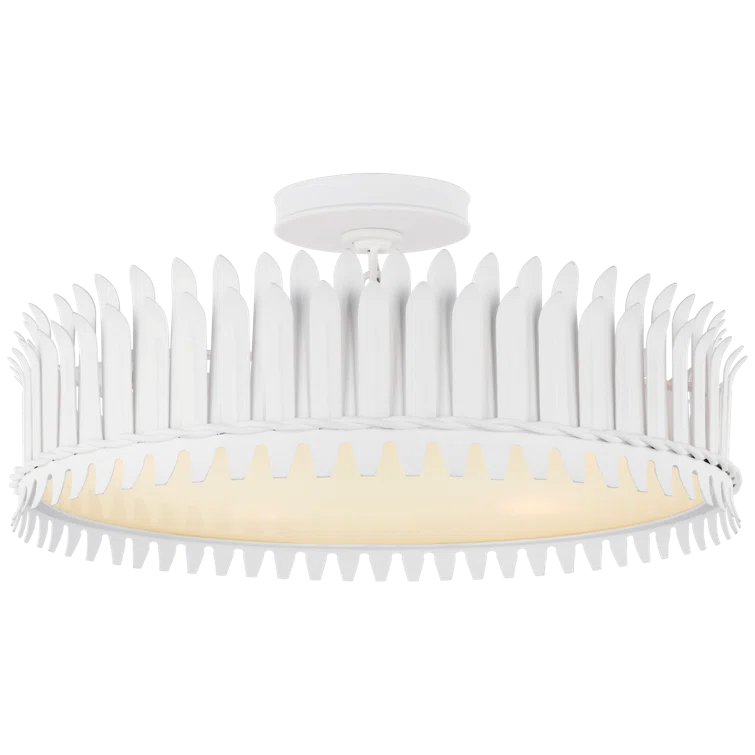 Plaster White 20.75" Drum LED Semi-Flush Mount Light