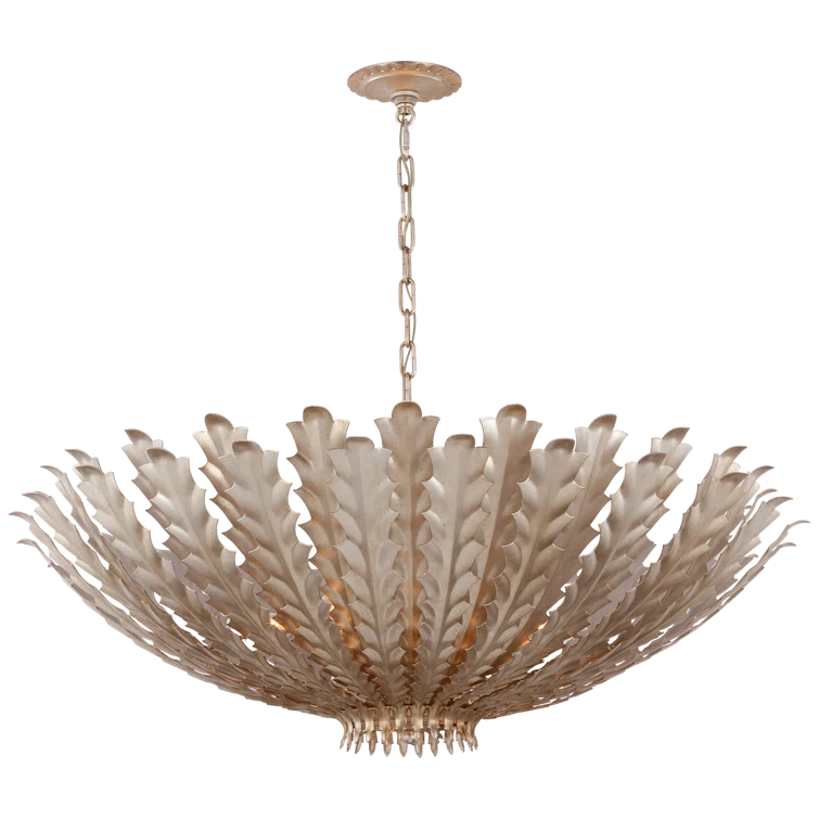 Hampton Burnished Silver Leaf 36" Metal Chandelier