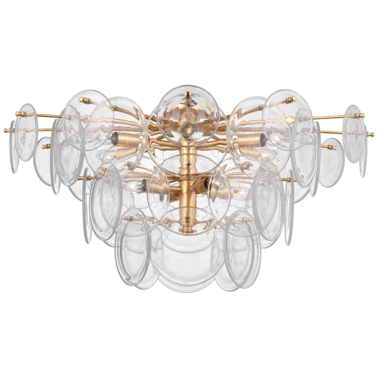 Clear Glass and Nickel 34" LED Flush Mount Light