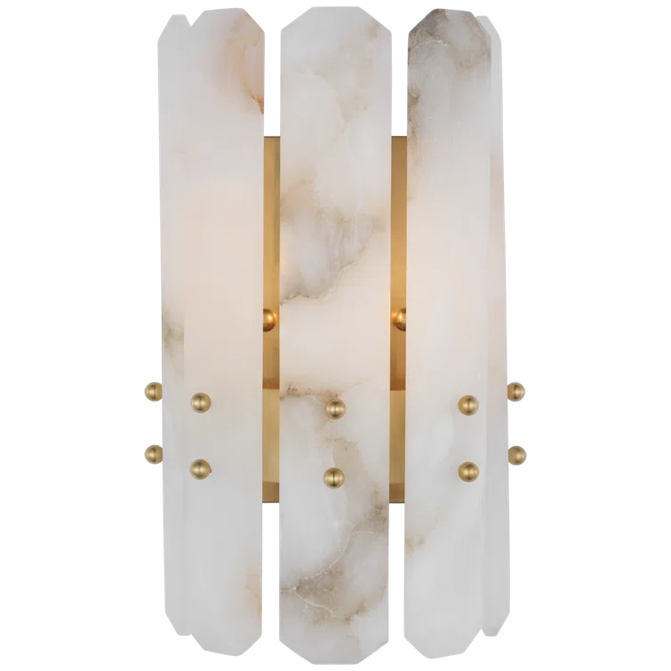 Hand-Rubbed Antique Brass Sconce with Elongated Crystals