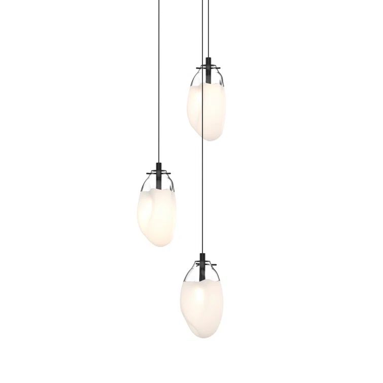 Satin Black 11.5'' LED Meteor Glass Pendant for Indoor/Outdoor