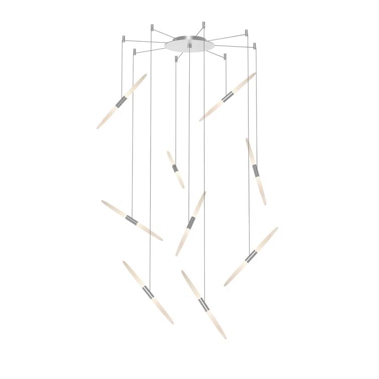 Asymmetric Bright Satin Aluminum LED Pendant Light