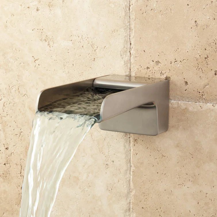 Brushed Nickel Wall Mounted Waterfall Tub Spout