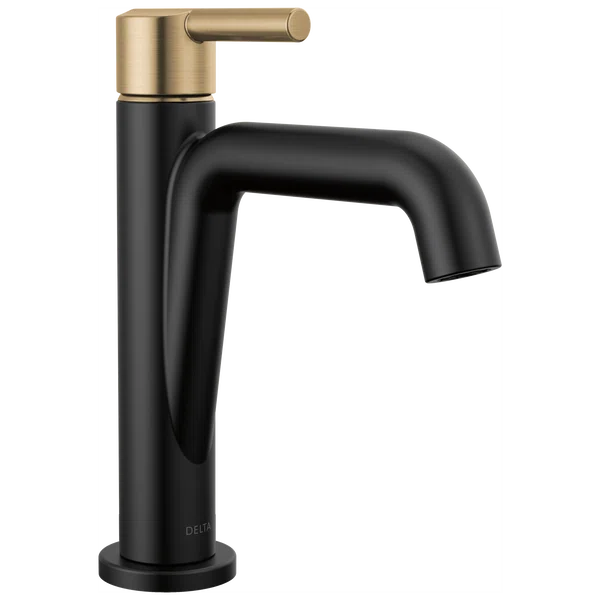 Matte Black and Champagne Bronze Single Handle Bathroom Faucet
