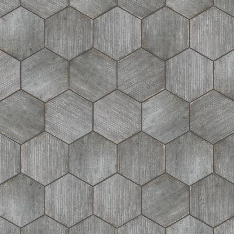 Retro Gray Hexagon Porcelain Matte Wall & Floor Tile