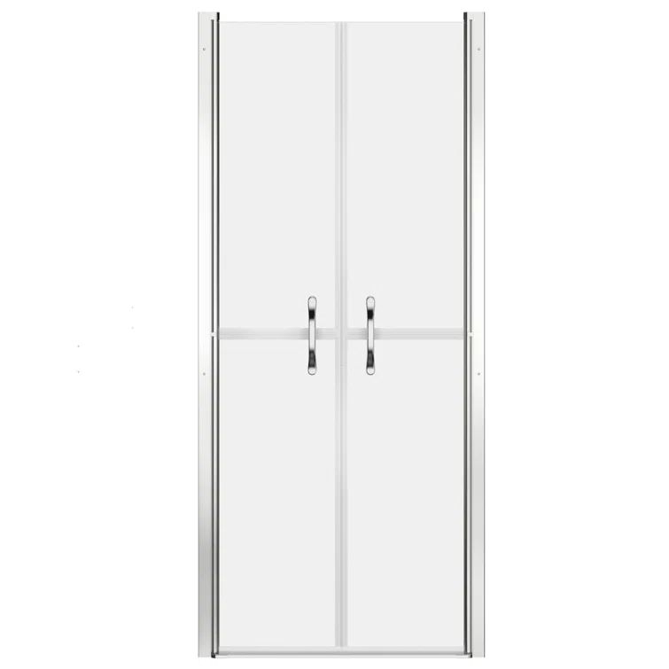Frosted ESG Glass and Aluminum Frame Shower Door, 37.8'' x 74.8''