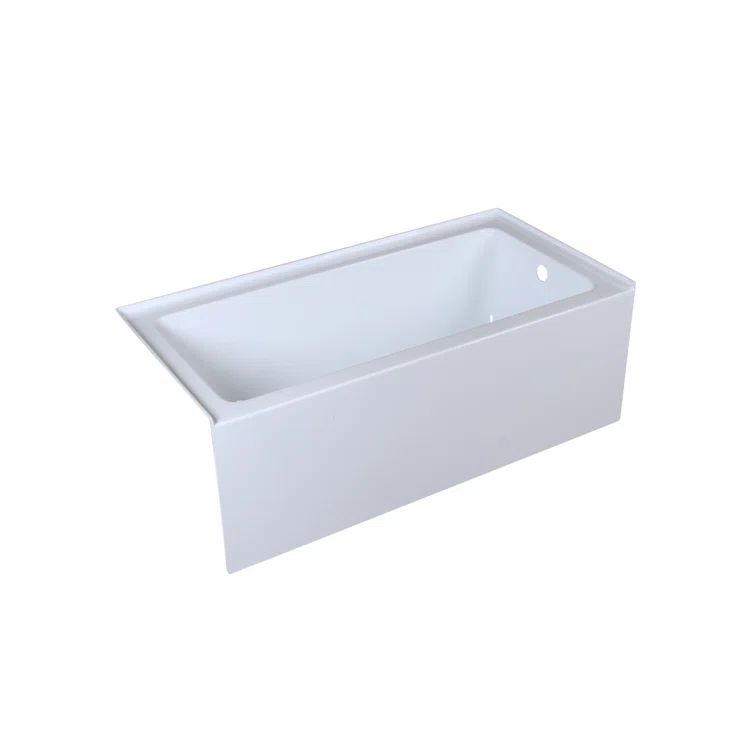 Niklaus 60'' x 30'' Glossy White Acrylic Alcove Bathtub