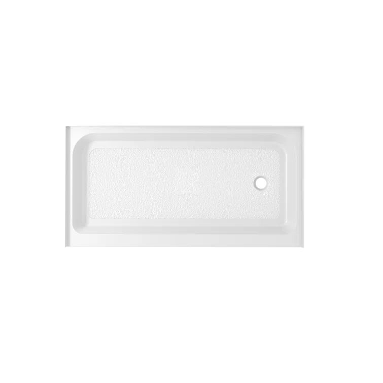 Glossy White 60'' x 32'' Acrylic Single Threshold Shower Base