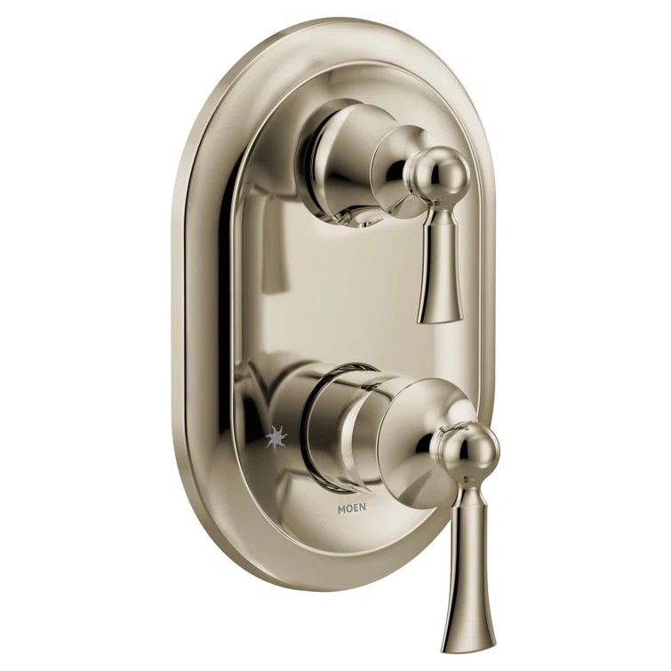 Polished Nickel Dual Lever Shower Trim with Integrated Valve