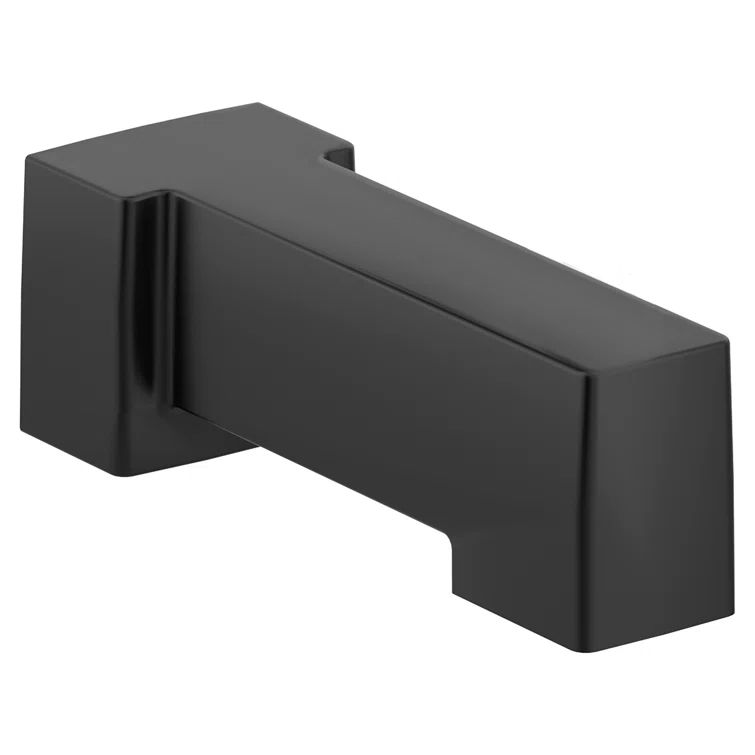 Matte Black Wall Mounted Tub Spout with Geometric Design