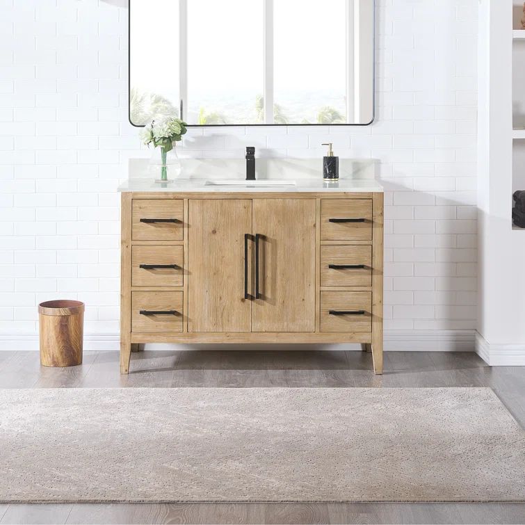 Laurel 47.2" Weathered Fir Freestanding Bathroom Vanity Base