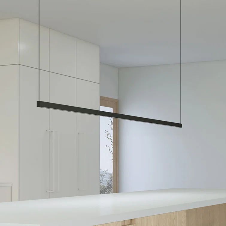 Satin Black 96-Inch Aluminum LED Pendant Light