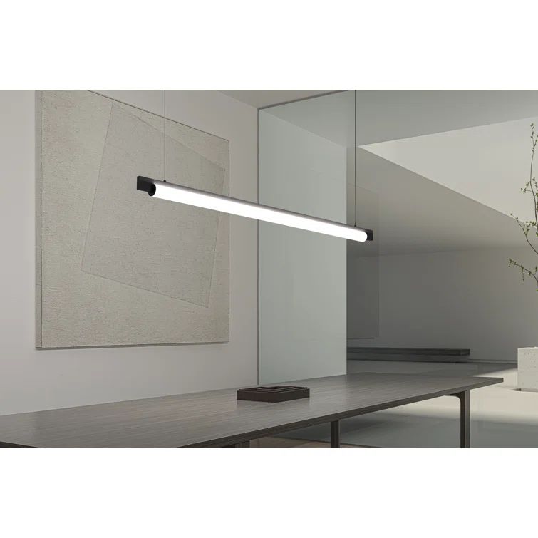 Keel Modern LED Pendant in Satin Black - Indoor/Outdoor 44"