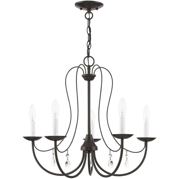 Mirabella English Bronze 5-Light Crystal Chandelier