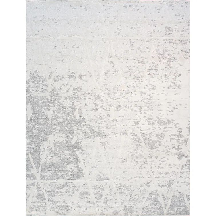 Sutton Ivory Geometric 4' x 6' Stain-Resistant Area Rug
