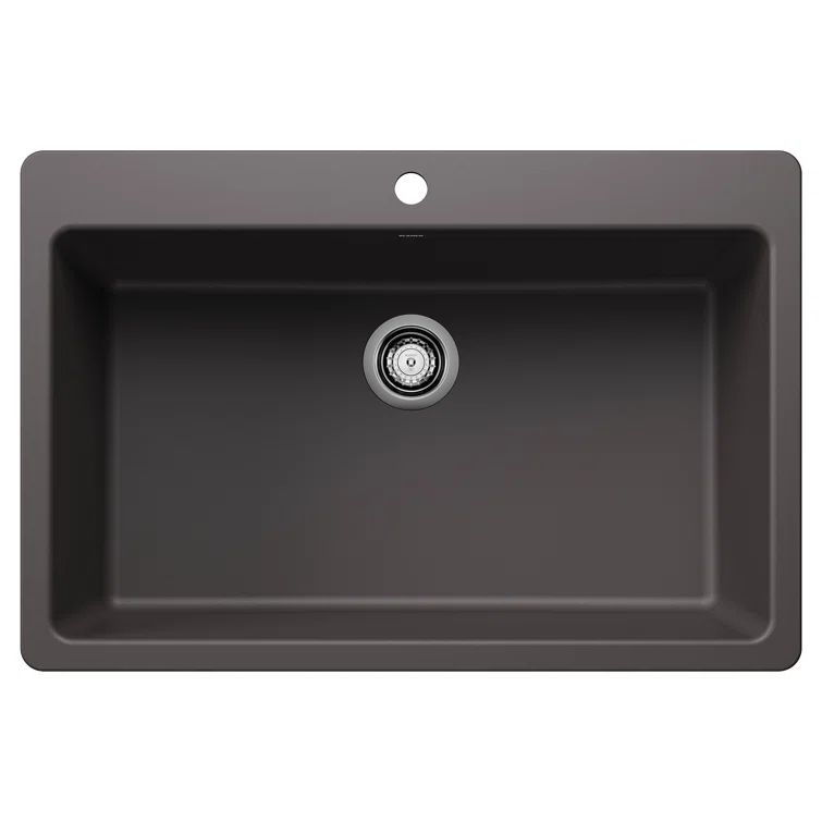 Cinder Gray Stone 33" Drop-In Kitchen Sink