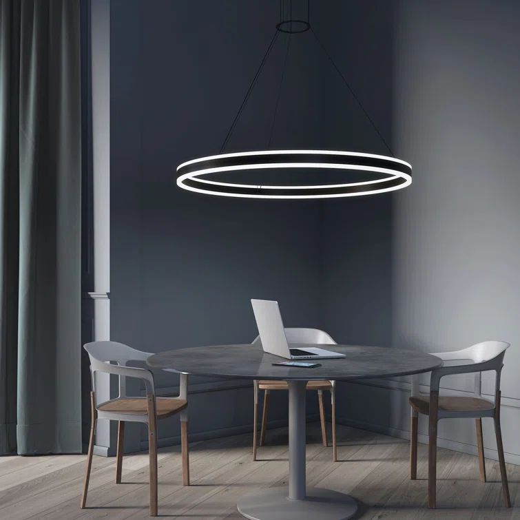 Eclipse 59'' Satin Black Aluminum LED Indoor/Outdoor Pendant