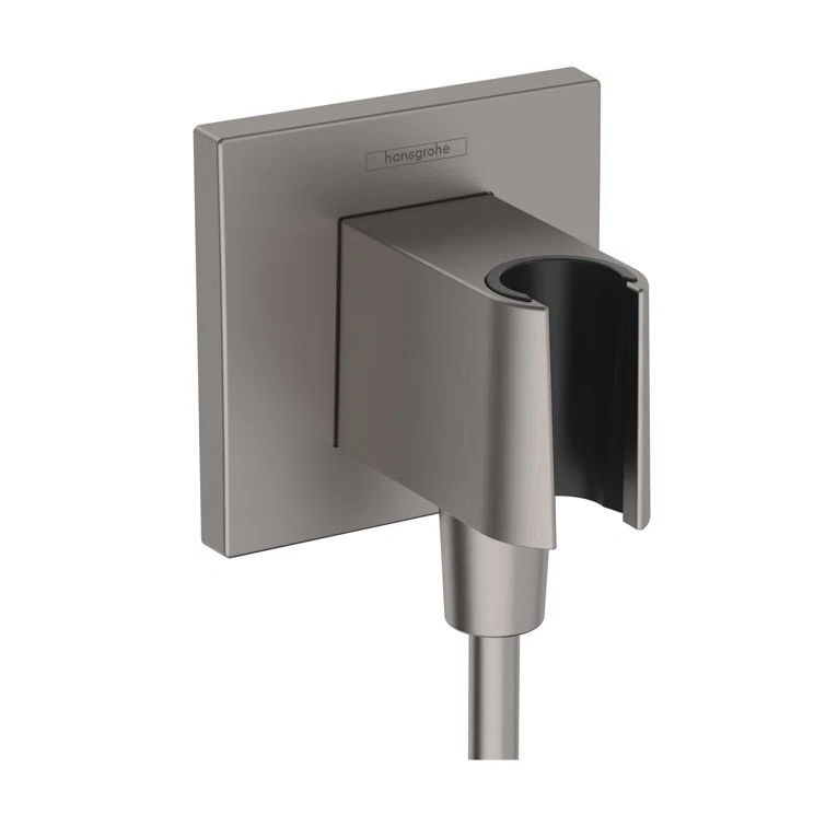 Brushed Black Chrome Wall Outlet with Handshower Holder