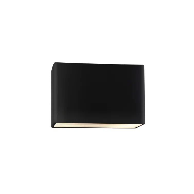 Black Ceramic Dimmable 6-Inch Rectangle Wall Sconce