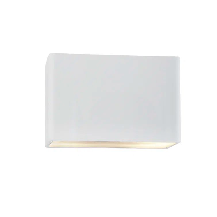 Gloss White Ceramic 8'' Direct Wired LED Sconce