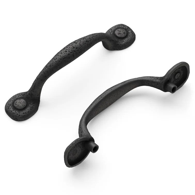 Refined Black Iron Rustic Cabinet Pulls with Mounting Hardware