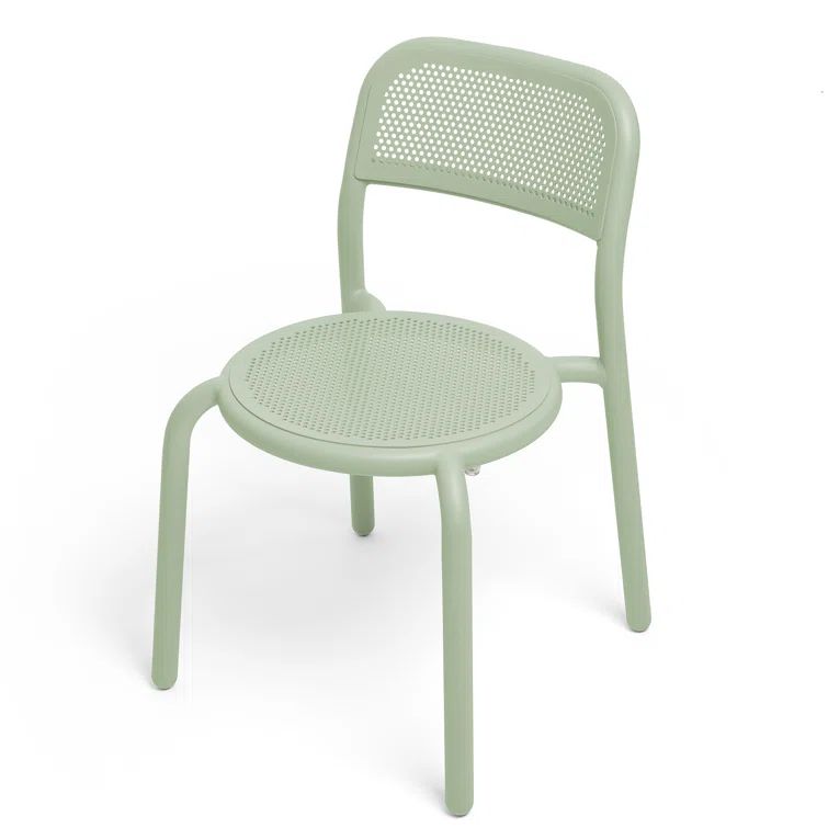 Mist Green Aluminum Stacking Patio Dining Chair