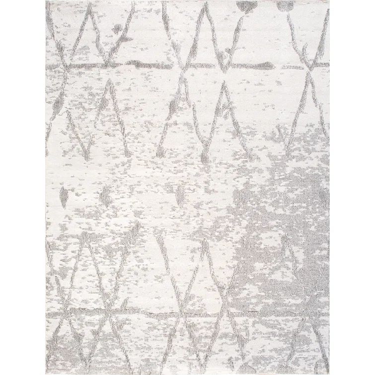 Sutton Ivory Geometric 12' x 15' Stain-Resistant Synthetic Rug