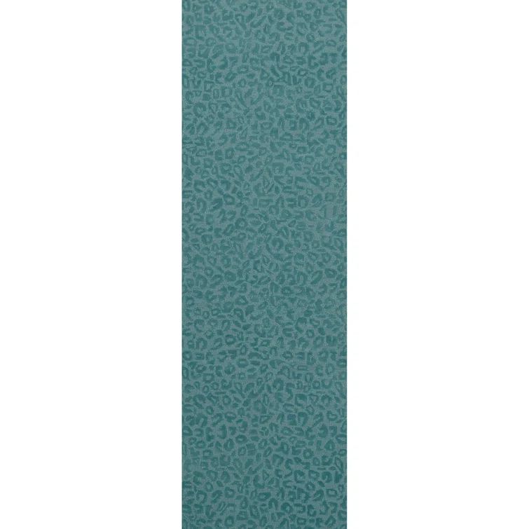 Dusty Turquoise Hand-Tufted Wool Runner Rug