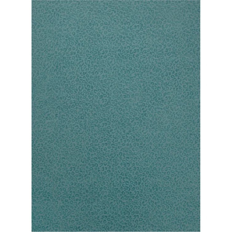 Dusty Turquoise Hand-Tufted Wool Runner Rug