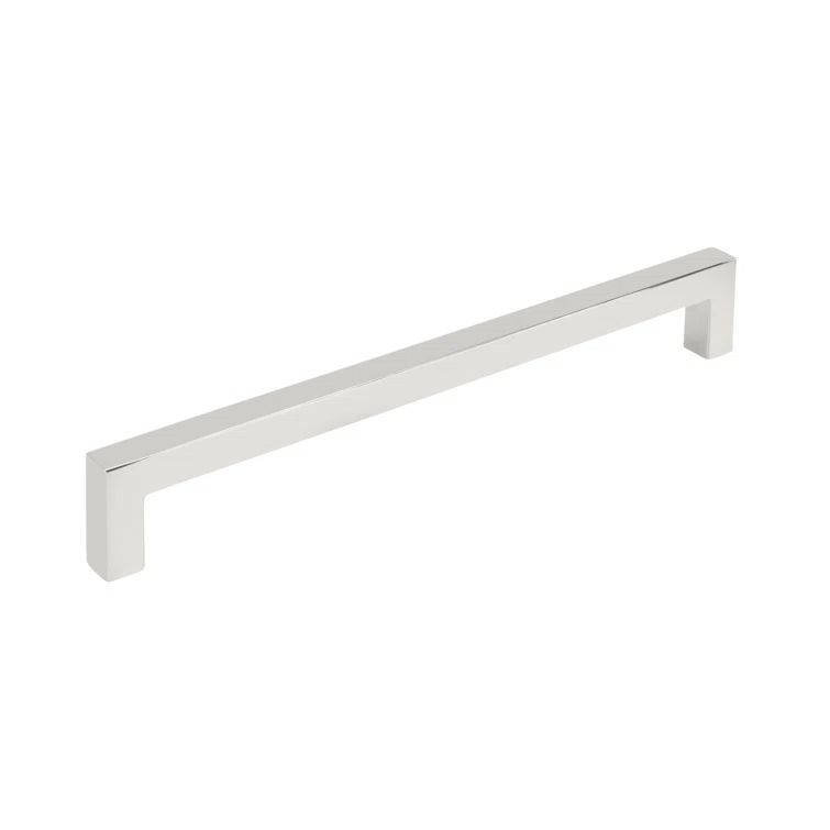 Polished Nickel Modern Cabinet Pull with Mounting Hardware
