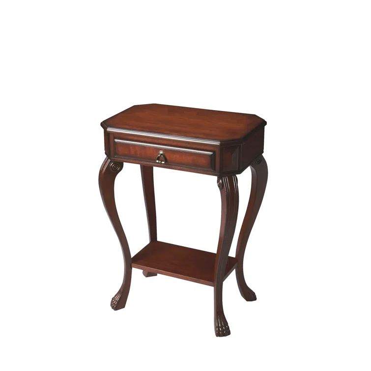 Cherry Poplar Wood Console Table with Storage