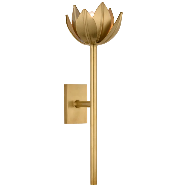 Alberto Antique Brass Floral Wall Sconce
