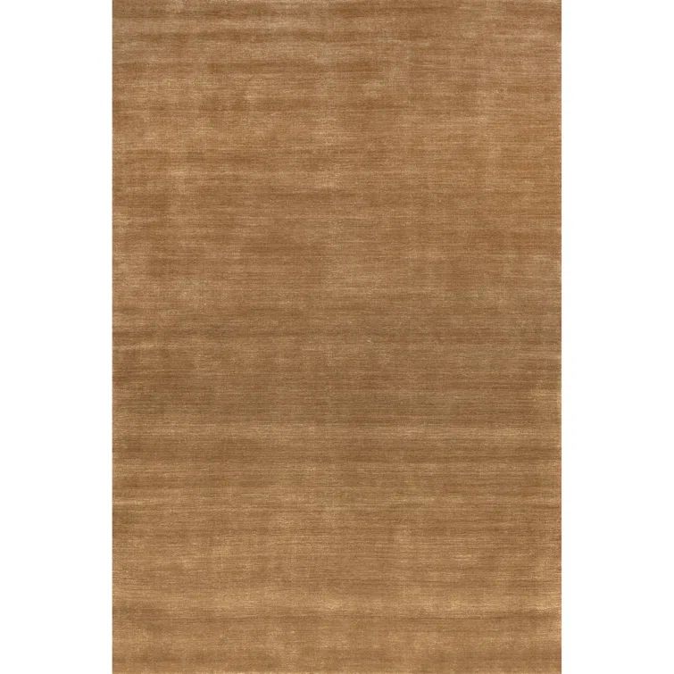 Handmade Wheat Solid Wool Rectangular 8' x 10' Area Rug