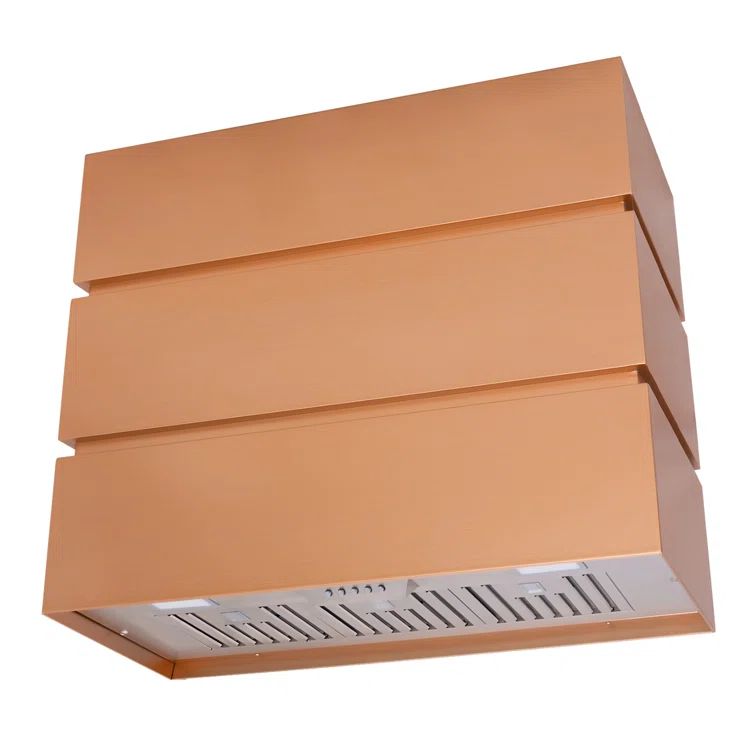 Copper Wall Mounted Stainless Steel Range Hood with Charcoal Filter