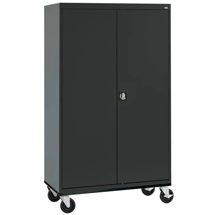 Black Steel Freestanding Office Cabinet with Adjustable Shelving