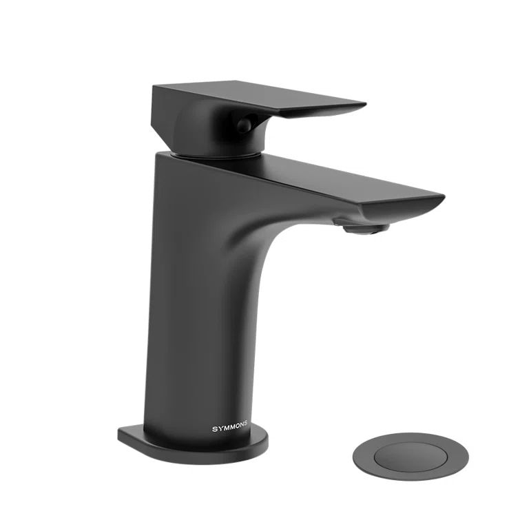 Matte Black Solid Brass Single-Handle Bathroom Faucet with Push Pop Drain