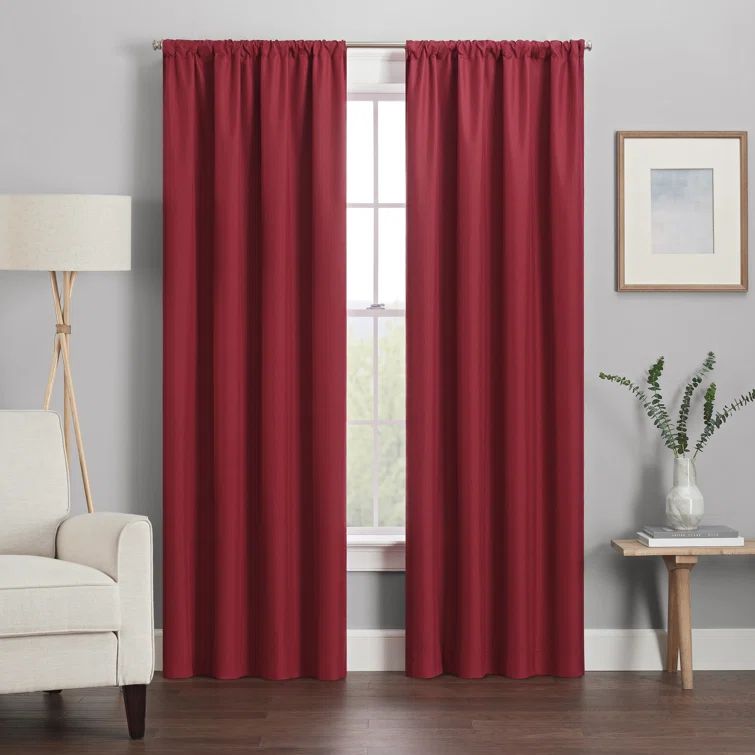 Ruby Polyester Blackout Rod Pocket Window Panel