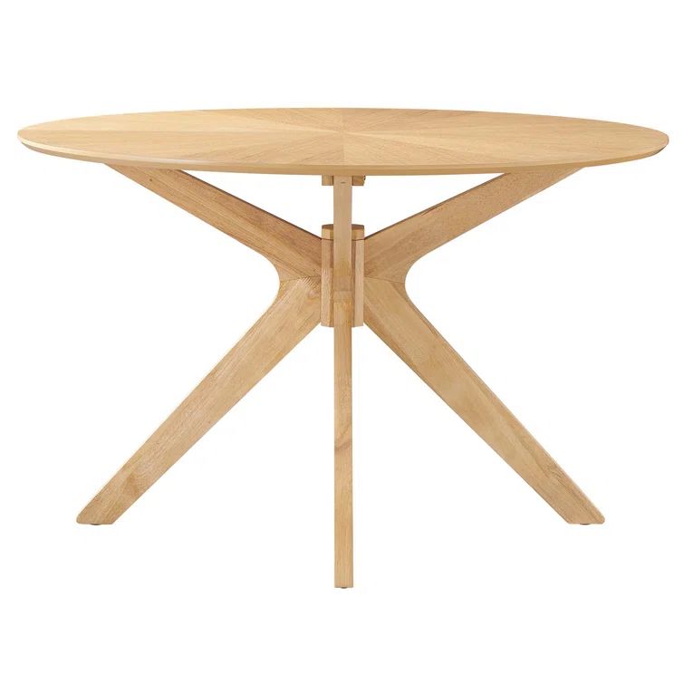 Crossroads 47" Round Oak Wood Dining Table